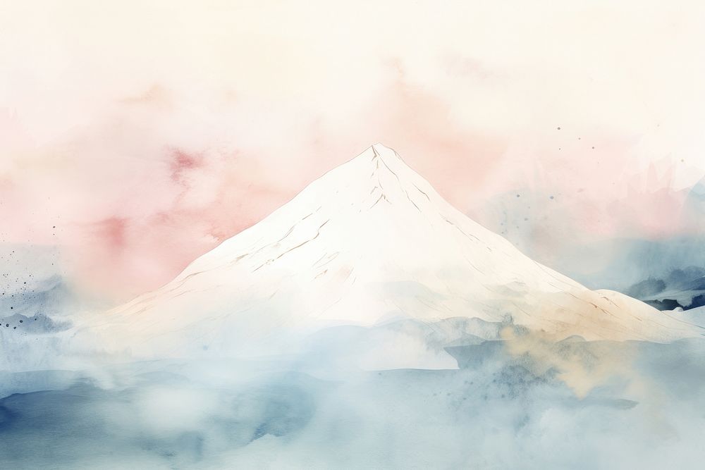 Mount fuji watercolor background backgrounds mountain outdoors.