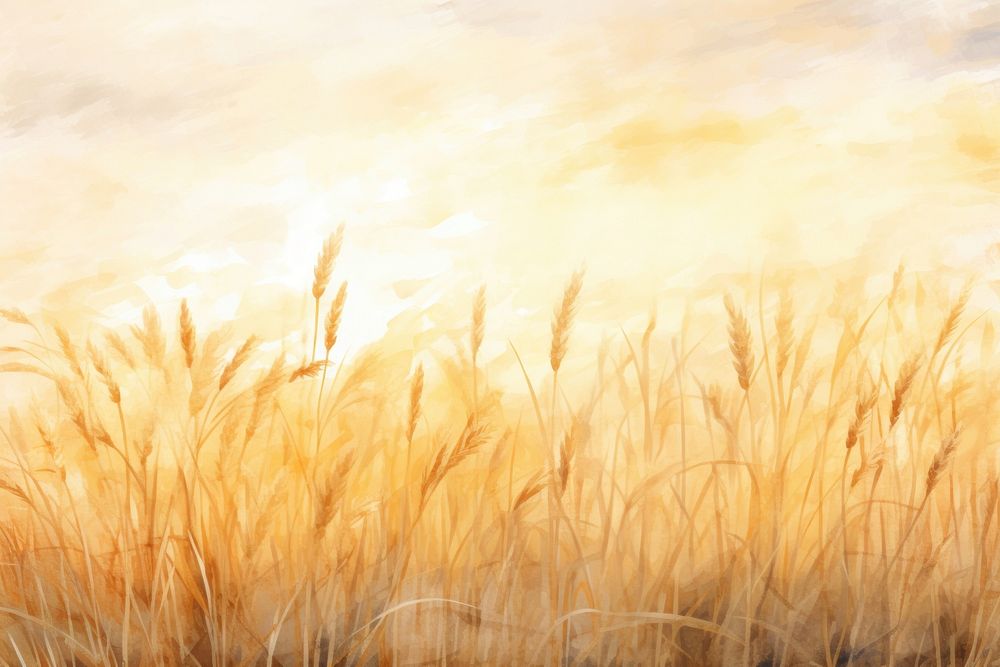 Wheat field watercolor background backgrounds outdoors painting.