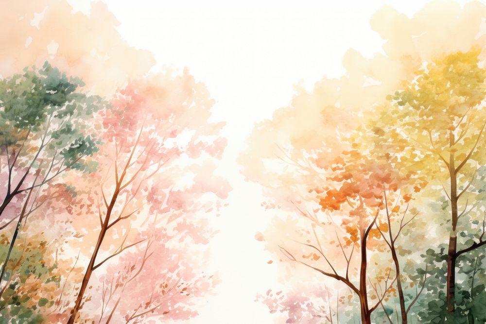 Trees watercolor background sky backgrounds sunlight.