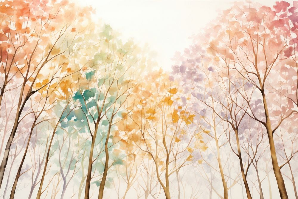 Trees watercolor background painting backgrounds outdoors.