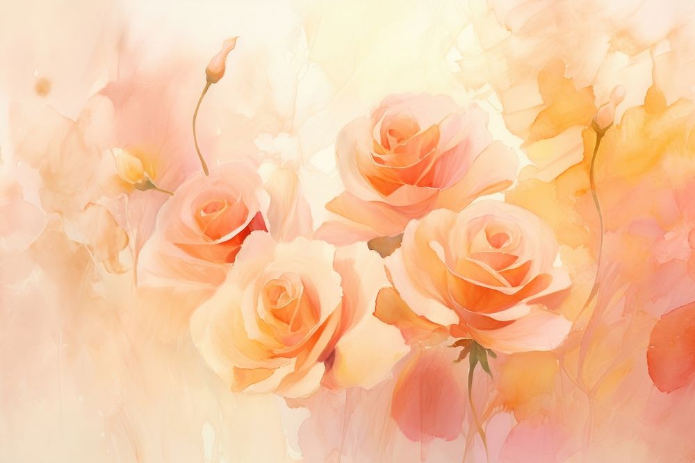 Roses watercolor background painting backgrounds pattern.