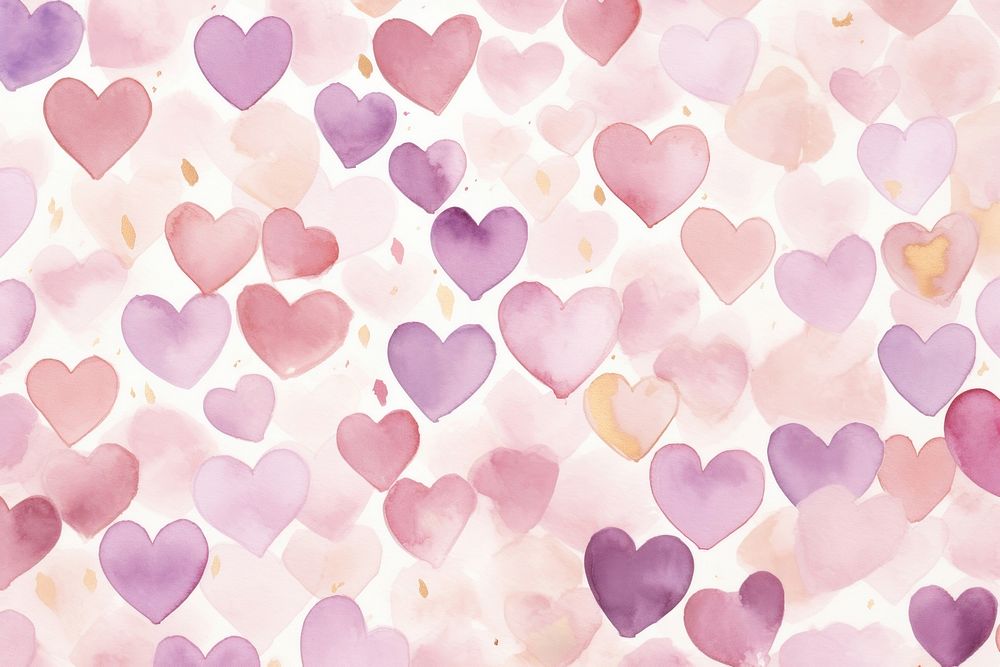 Hearts watercolor background backgrounds purple petal.