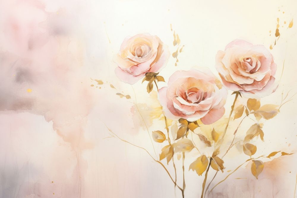 Roses watercolor background painting backgrounds flower.