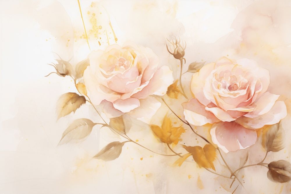 Roses watercolor background painting backgrounds pattern.