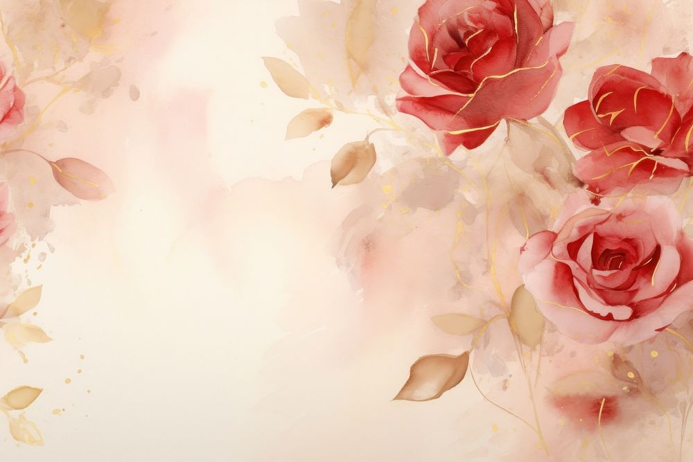 Roses watercolor background backgrounds painting pattern.