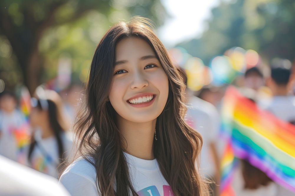 Taiwan teen women standing smiling portrait smile celebration.