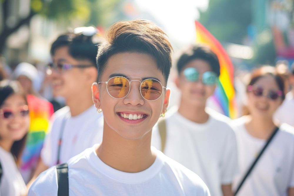 Taiwan teen men standing smiling portrait photography sunglasses.