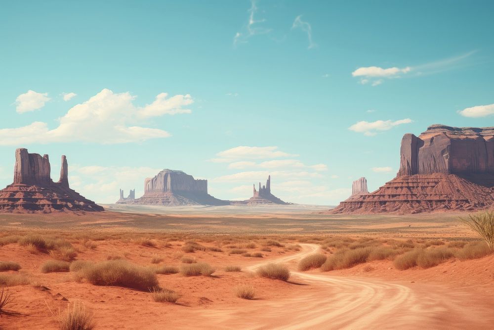 Monument valley landscape nature tranquility semi-arid.