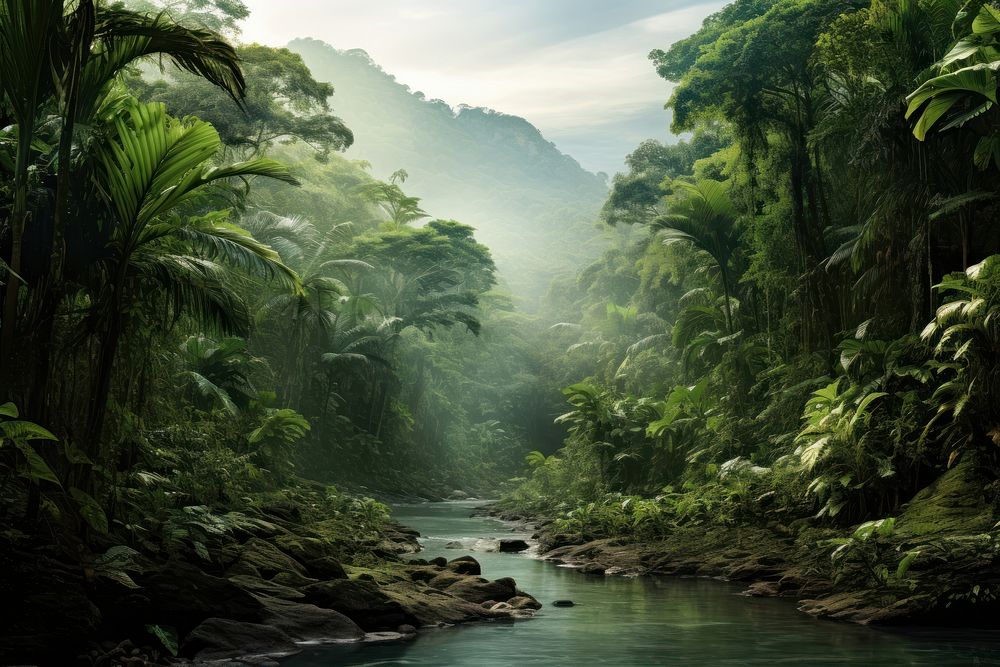 Amazon rainforest landscape nature vegetation outdoors.