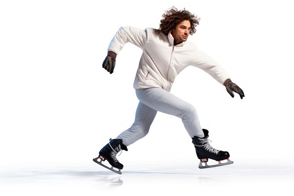 Man Ice skating sports footwear winter.