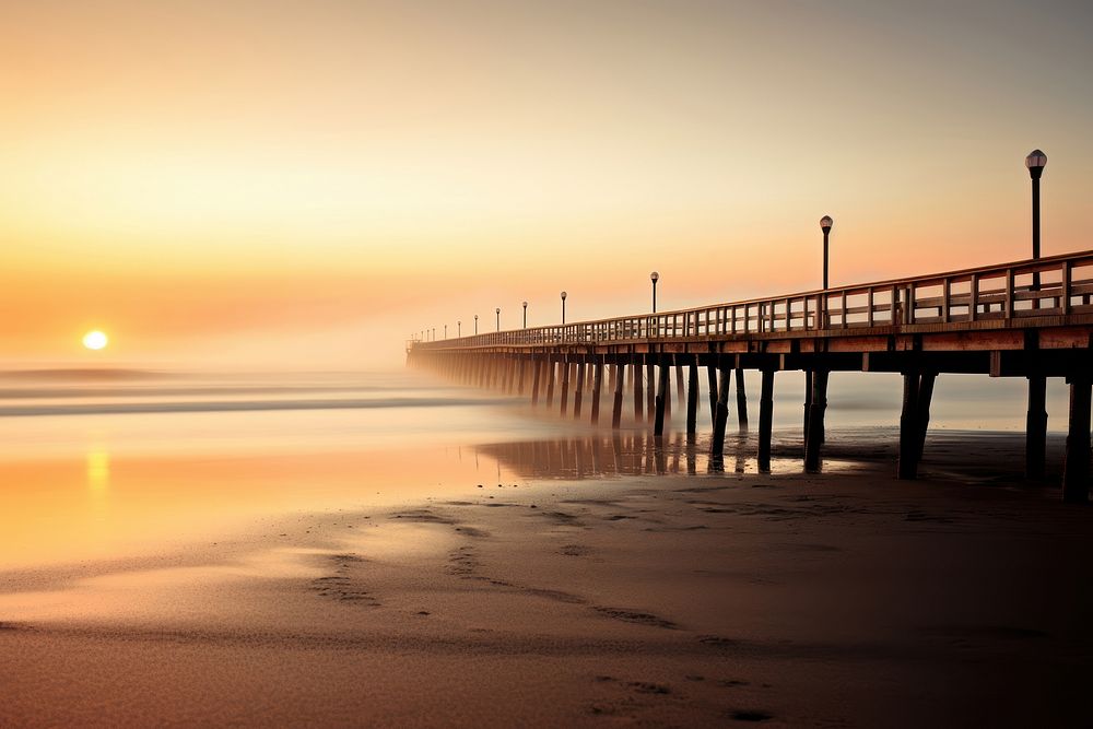 Nature pier outdoors horizon.