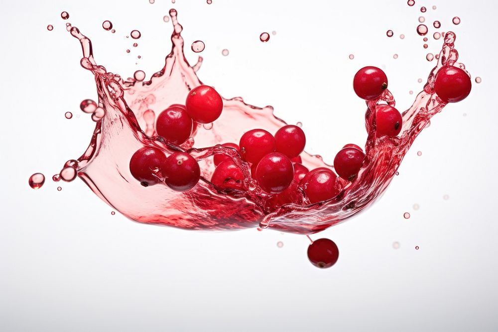 Cranberry with splash falling cherry fruit.