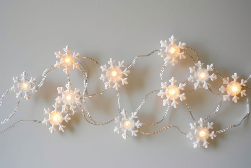 LED snowflake string lights chandelier christmas white.