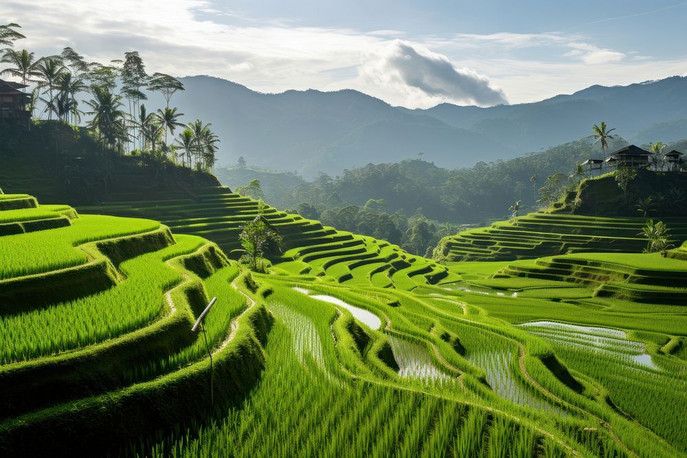 Rice terrace landscape nature outdoors.