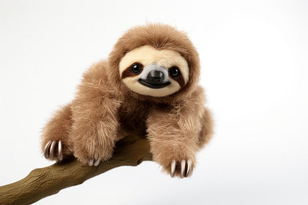 Stuffed doll sloth wildlife animal mammal.