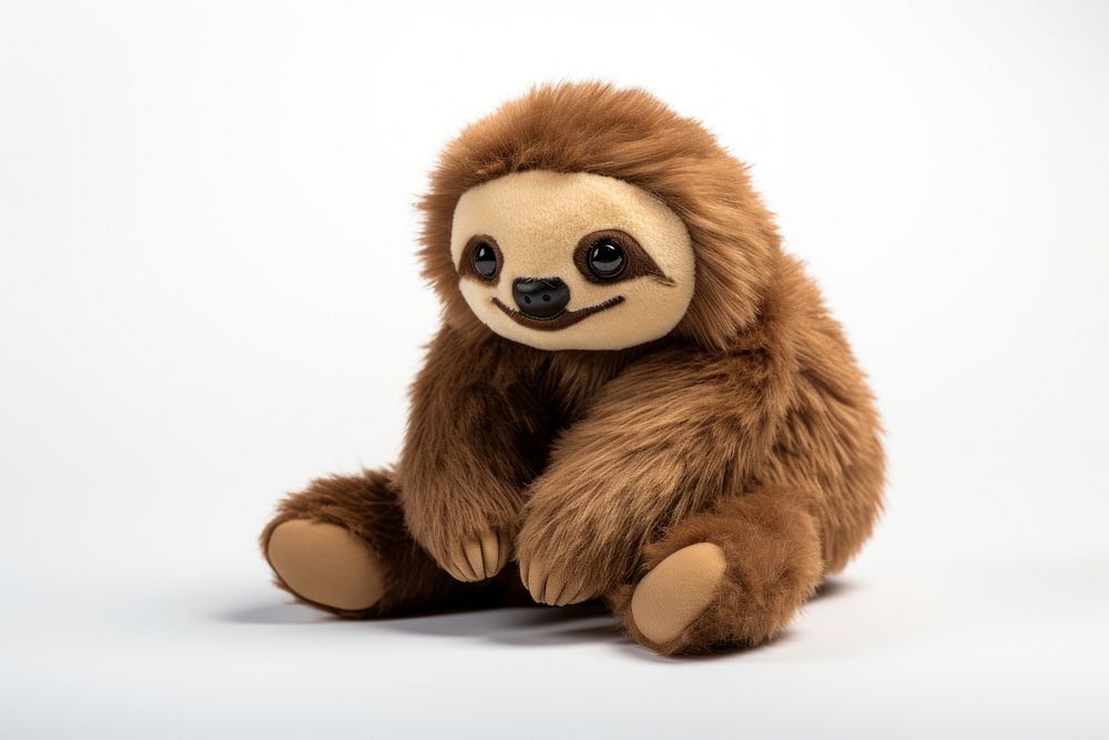 Stuffed doll sloth wildlife mammal animal.