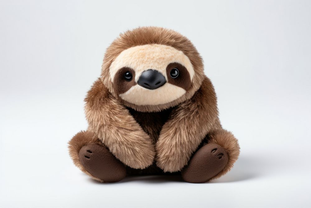 Stuffed doll sloth wildlife mammal animal.
