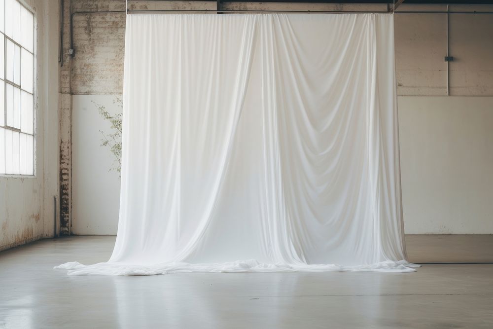 Bedroom curtain white gown.