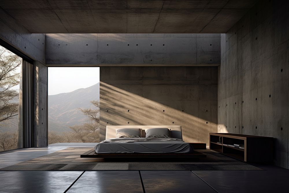 Bedroom architecture furniture floor.