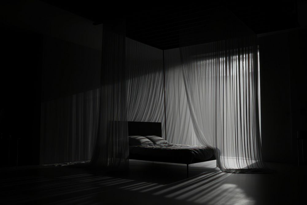 Bedroom architecture furniture black.