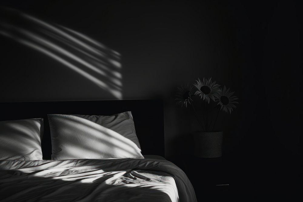 Bedroom furniture pillow black.