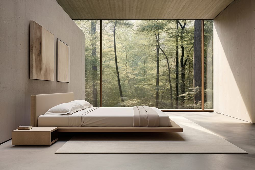 Bedroom architecture furniture tranquility.