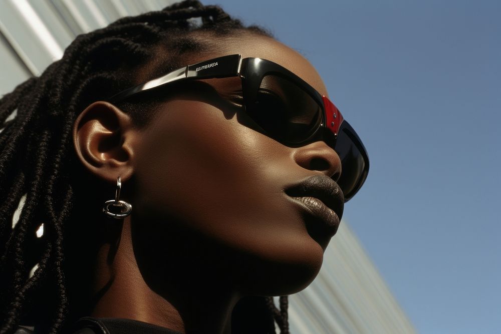 Black woman sunglasses fashion adult.