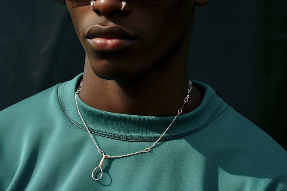 Black man necklace jewelry fashion.
