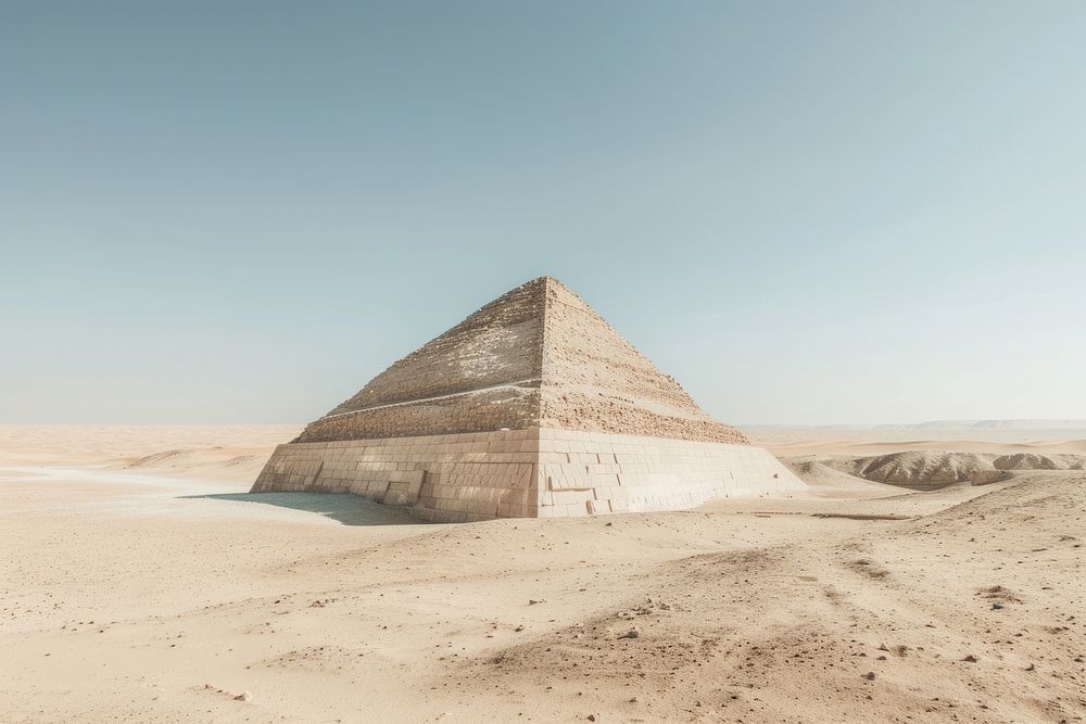 Pyramid architecture desert day.