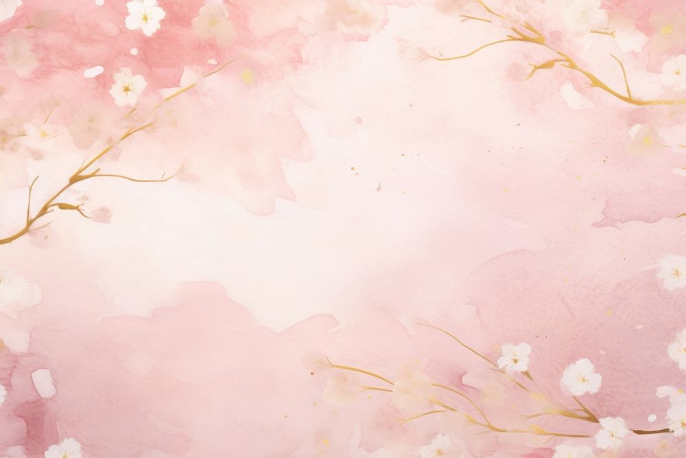 Pink sakura watercolor background backgrounds painting blossom.