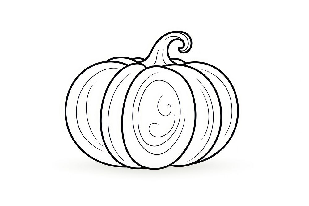 Pumpkin outline sketch vegetable food jack-o'-lantern.