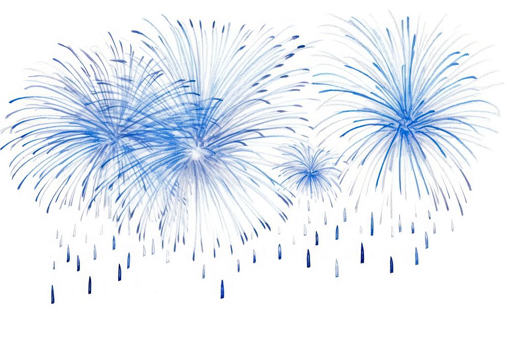 Drawing fireworks blue celebration backgrounds.