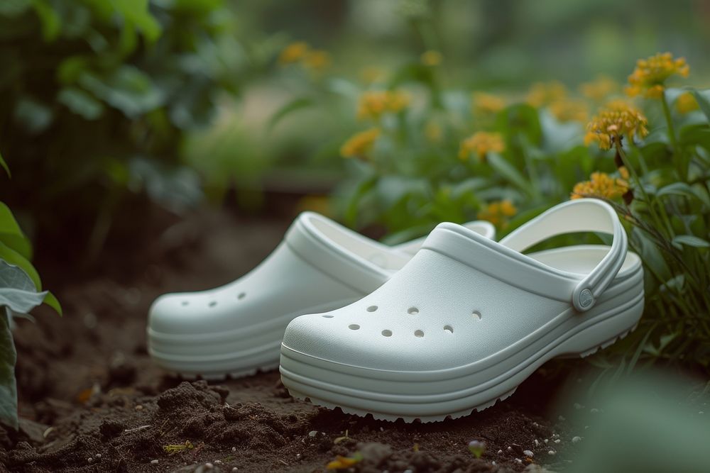 Clogs shoe outdoors footwear white.