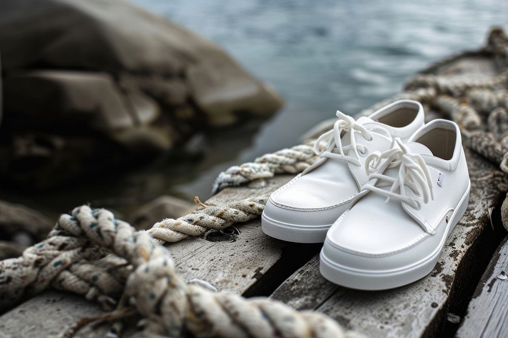 Fisherman shoe footwear white waterfront.