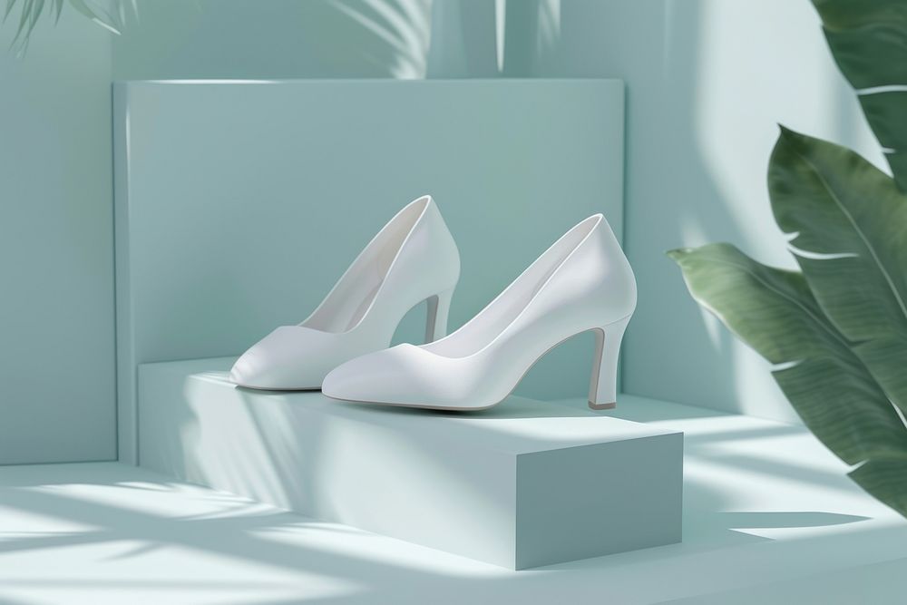 Kitten heels shoe footwear white elegance.