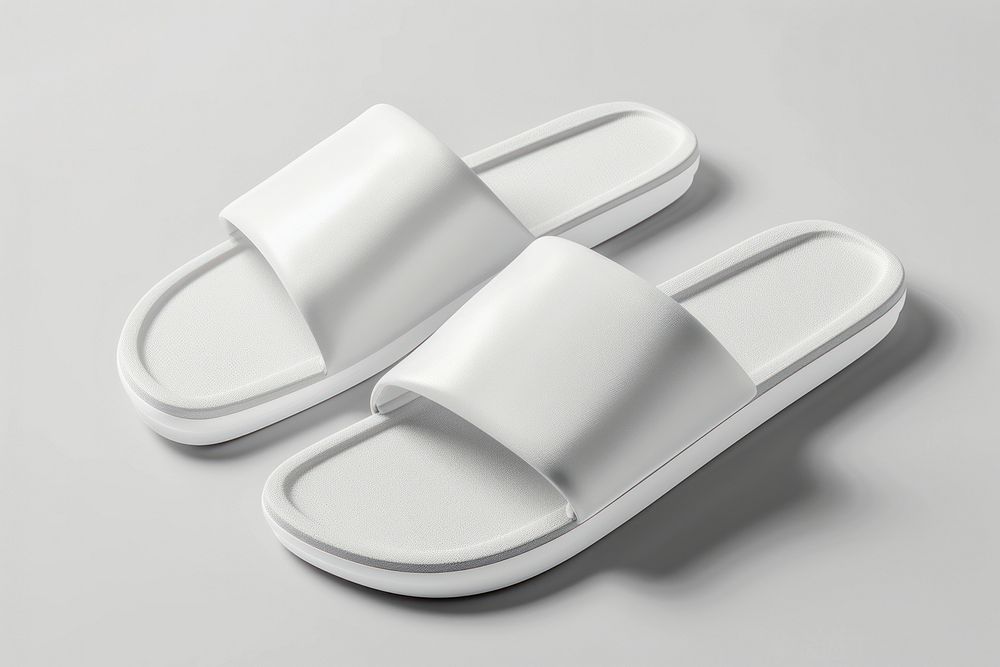 Slide sandals shoe footwear white flip-flops.