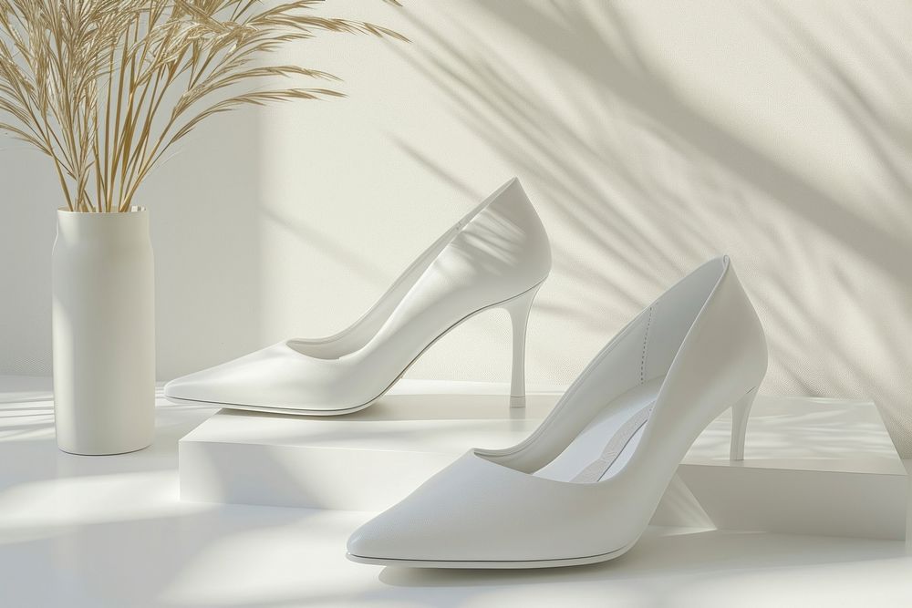 Slingback shoe footwear plant white.