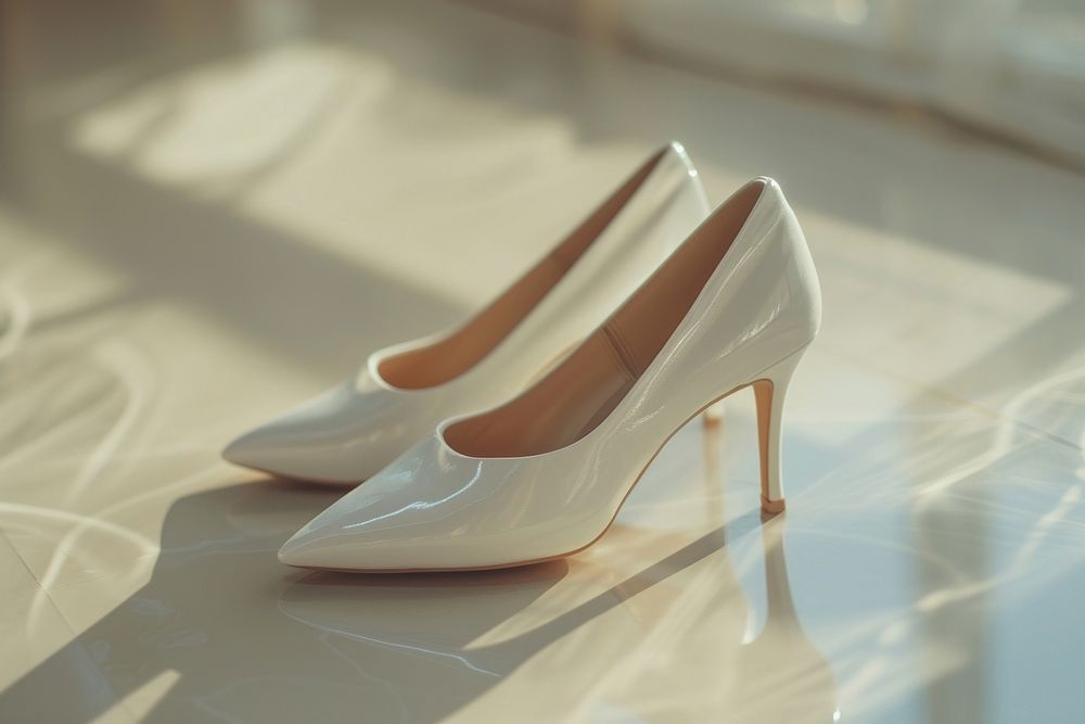 Slingback shoe footwear white elegance.