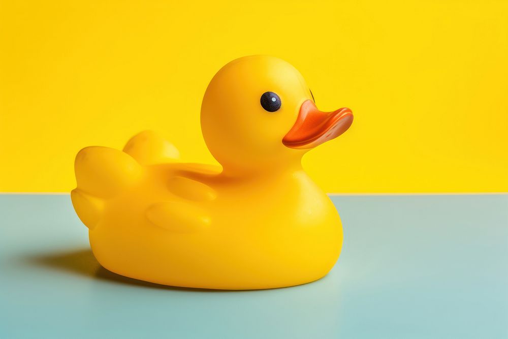 Yellow rubber duck nature representation floating.