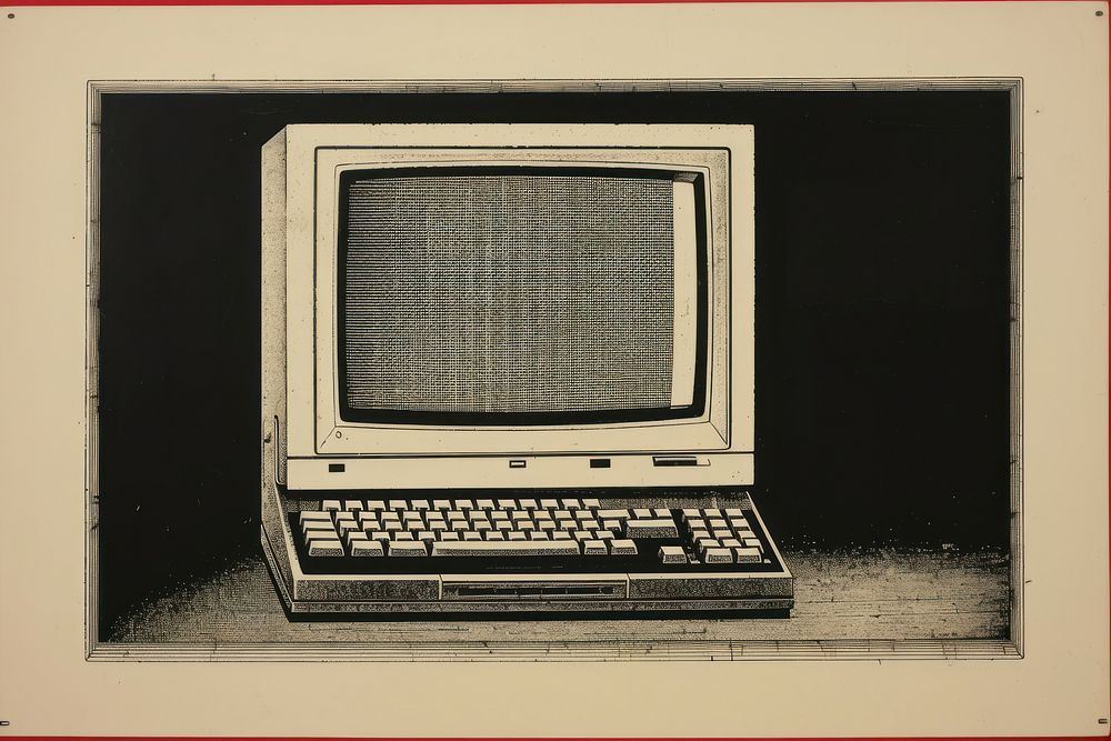 Vintage computer screen television art.