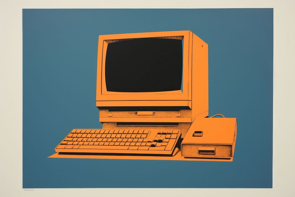 Vintage computer screen text art.
