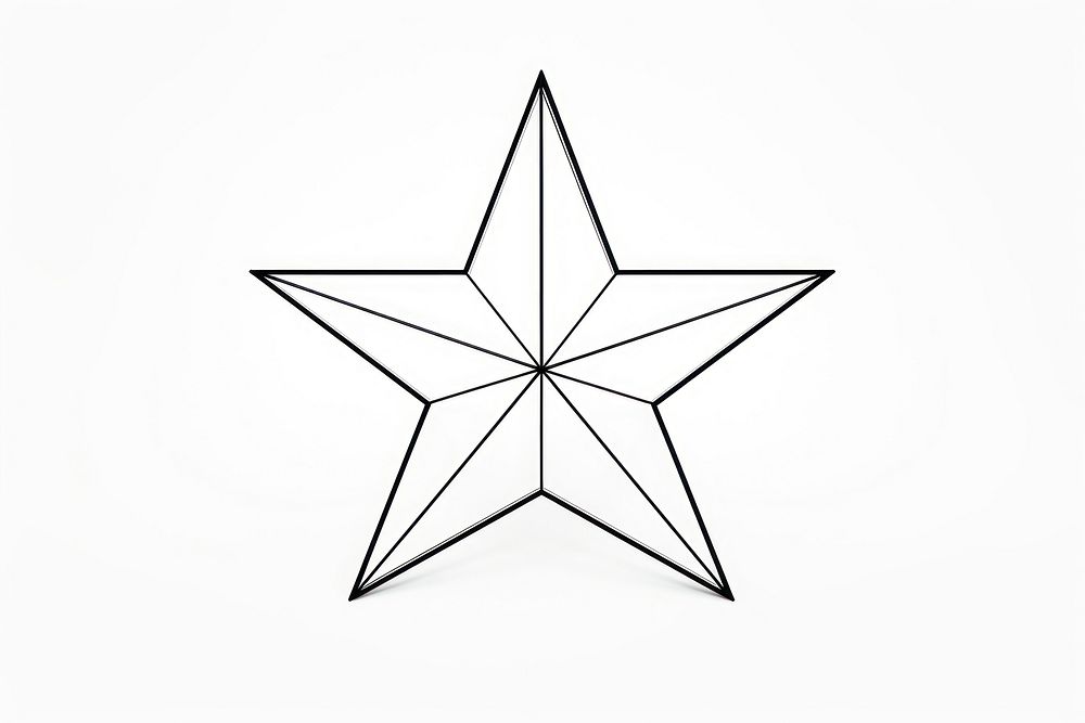 Star outline sketch symbol white creativity.