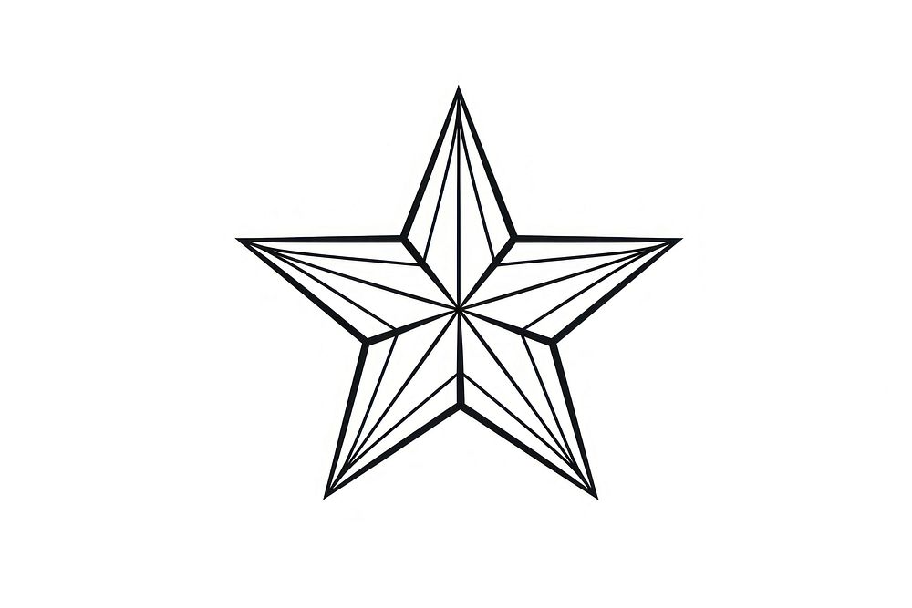 Star outline sketch symbol white monochrome.