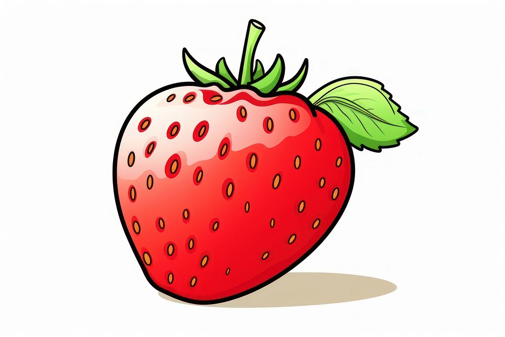 Strawberry outline sketch fruit plant food.