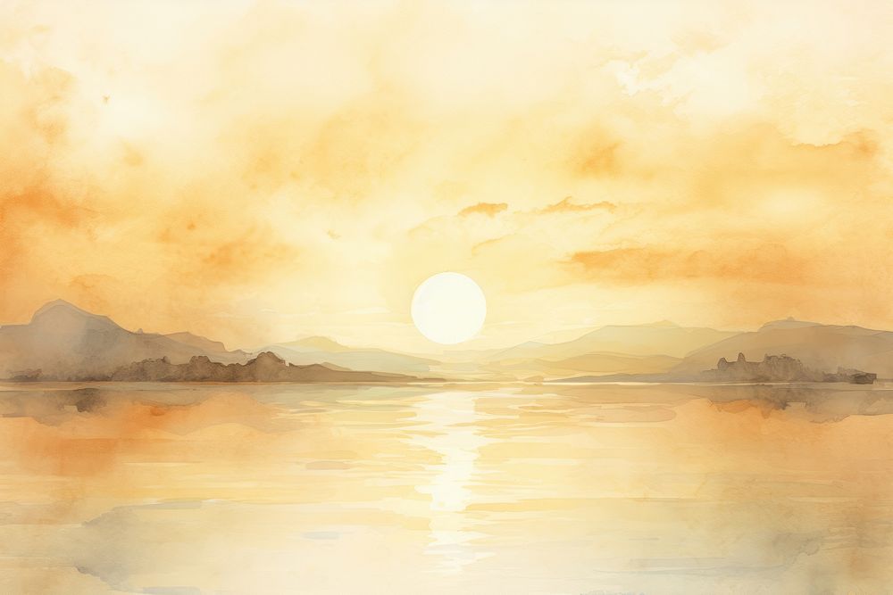 Lake watercolor background painting backgrounds landscape.