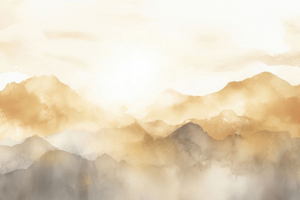 Sunshine watercolor background mountain backgrounds outdoors.
