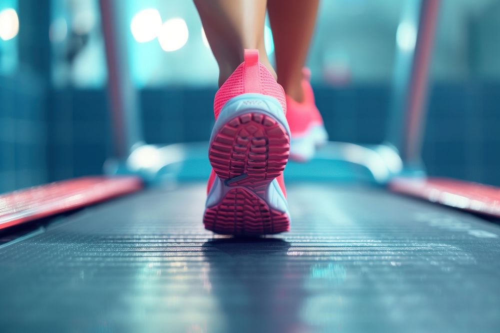 Leg running on treadmill footwear shoe determination.