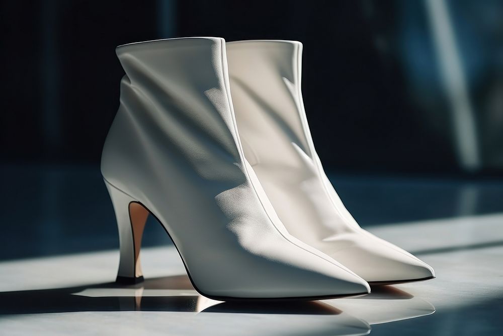 High heels boot footwear fashion white.