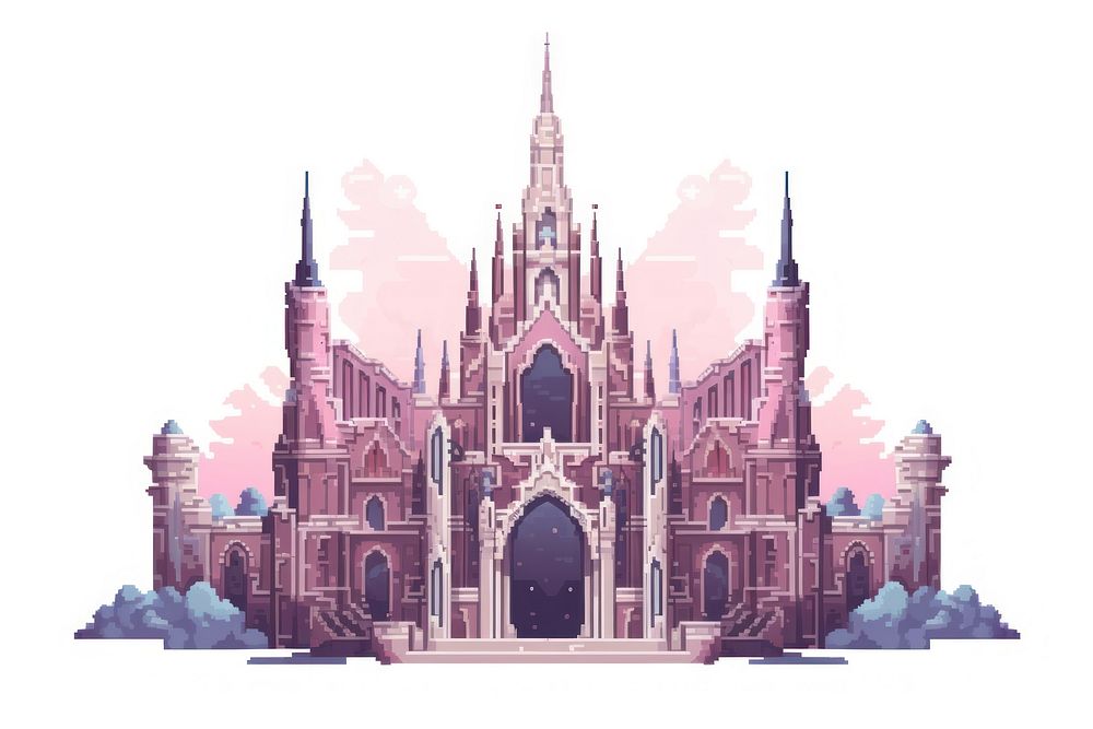 Gothic architecture pixel building spirituality creativity.