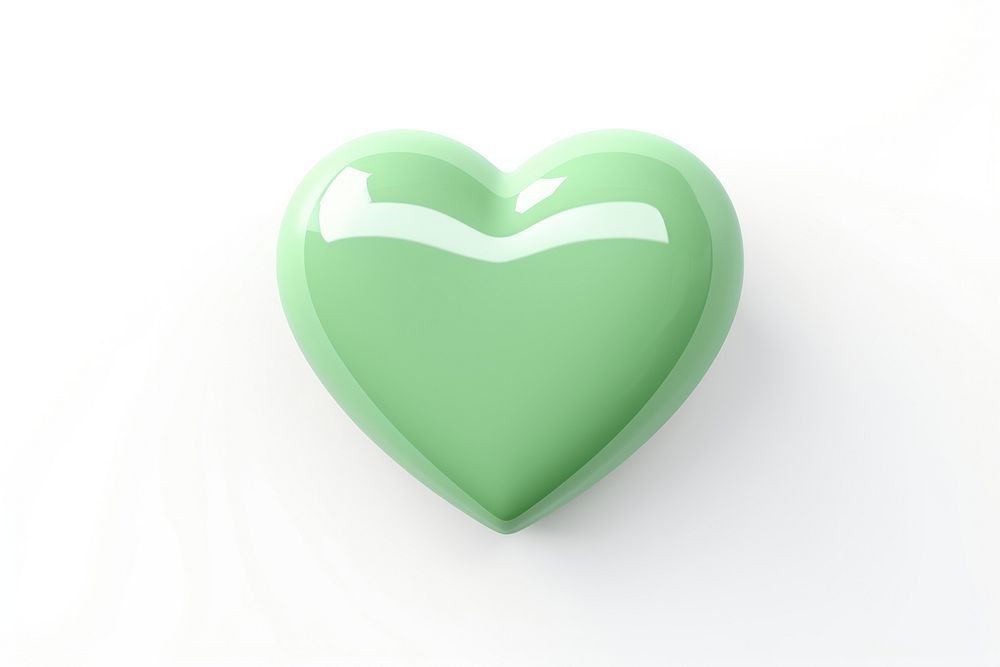 Light green heart white background jewelry circle.